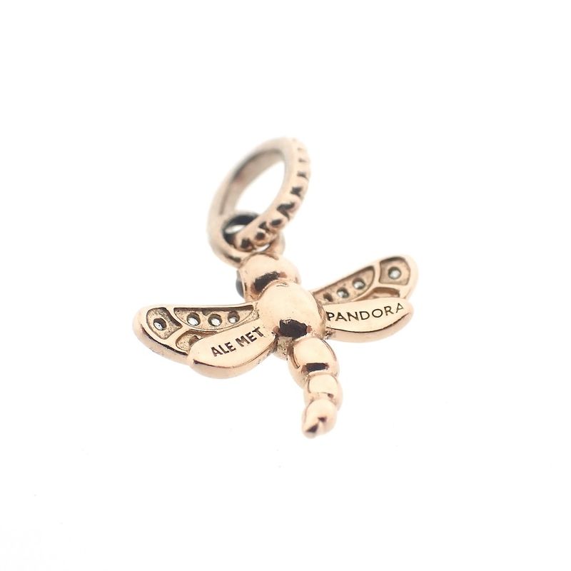 Image 6 of Pandora Moments dangle charm; Rose gold plated; Dragonfly
