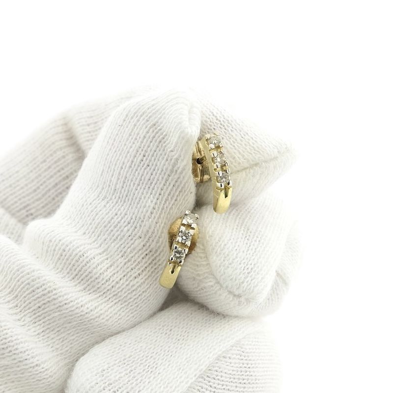 Image 7 of Gold stud earrings with diamond 0.21 ct.