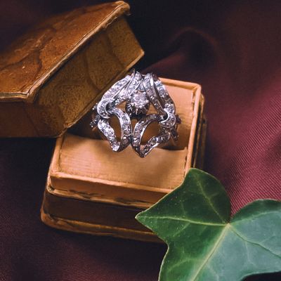 Image 2 of White gold ring with diamonds 0.40 ct.