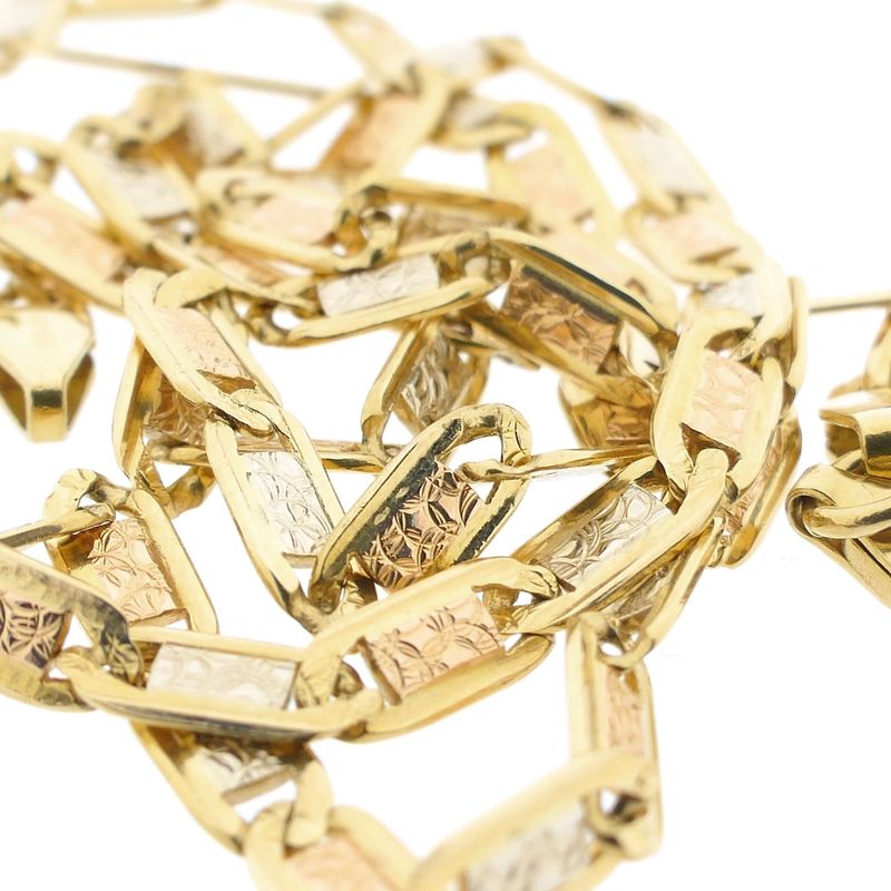 Image 8 of Tricolor gold navy link necklace