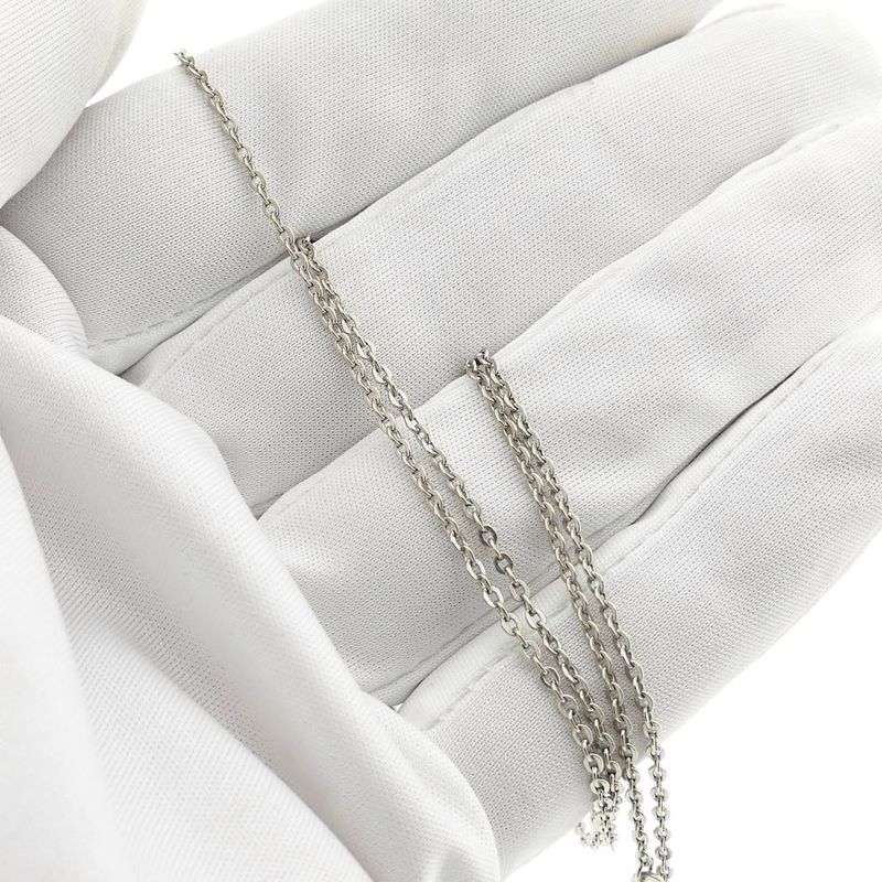 Image 6 of White gold anchor link necklace