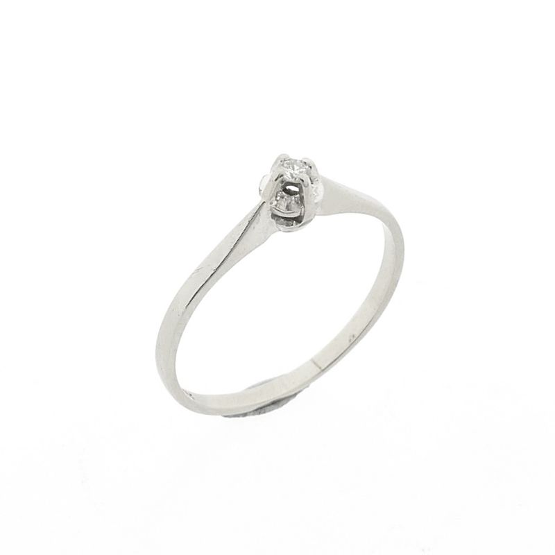 Image 1 of White gold solitaire ring with diamond | 0.03 ct.