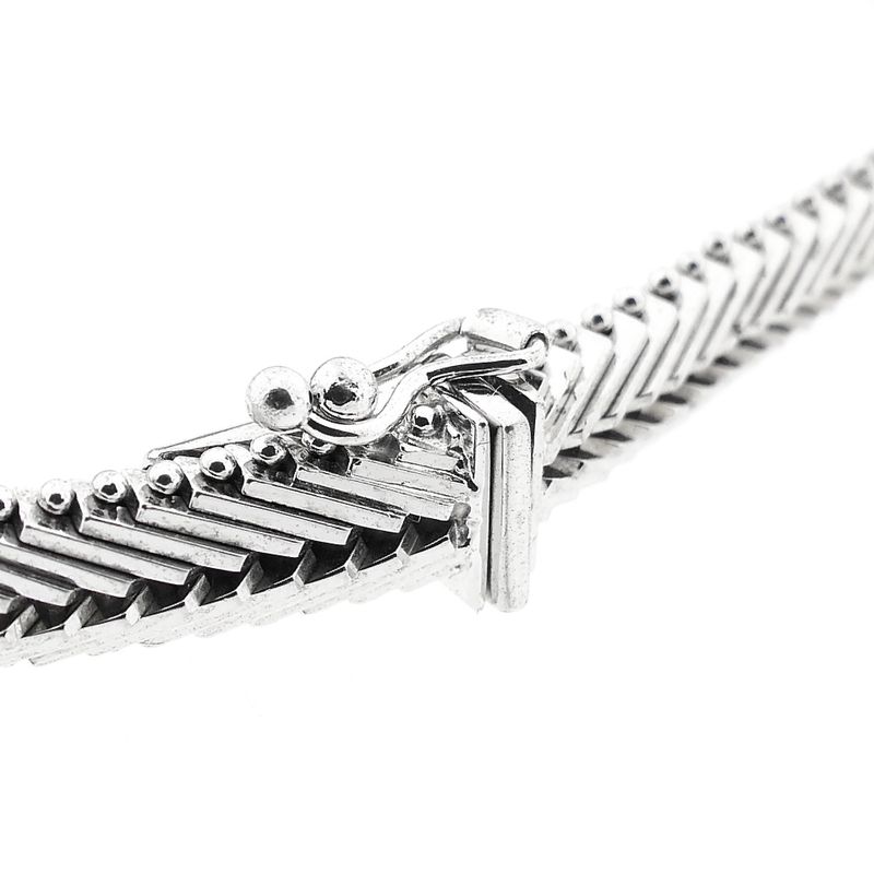 Afbeelding 5 van Witgouden visgraat schakelarmband met diamanten; 0,24 ct. | 19,5 cm