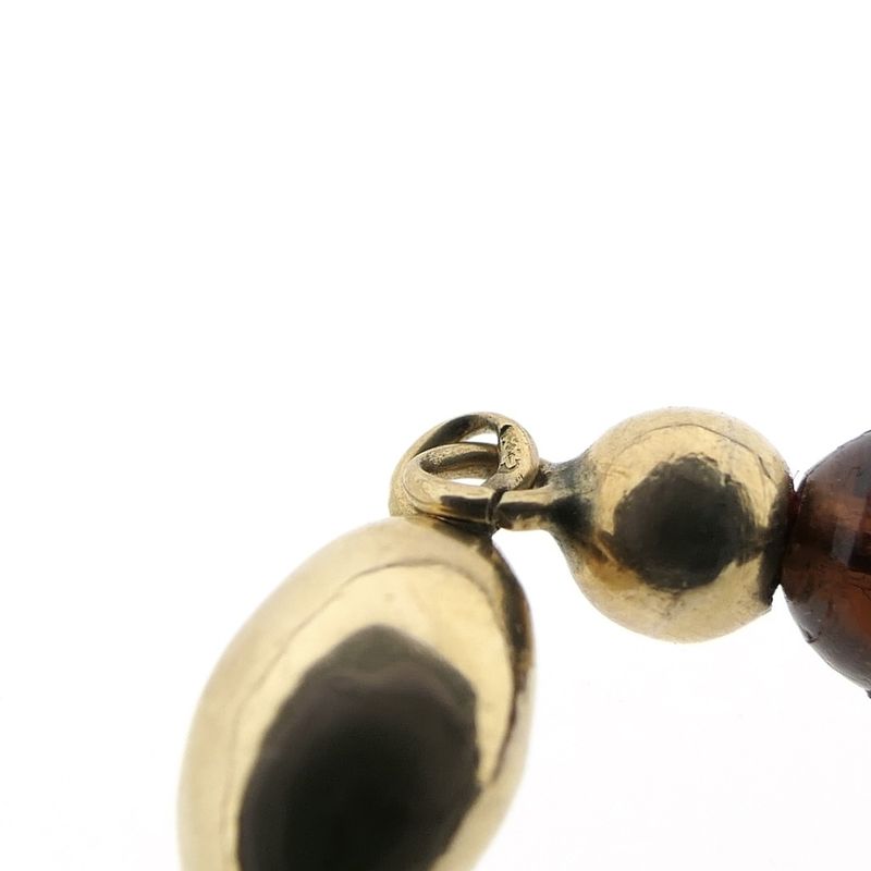 Image 5 of Glass bead necklace/saucer with gold clasp; Antique/vintage | 116 cm