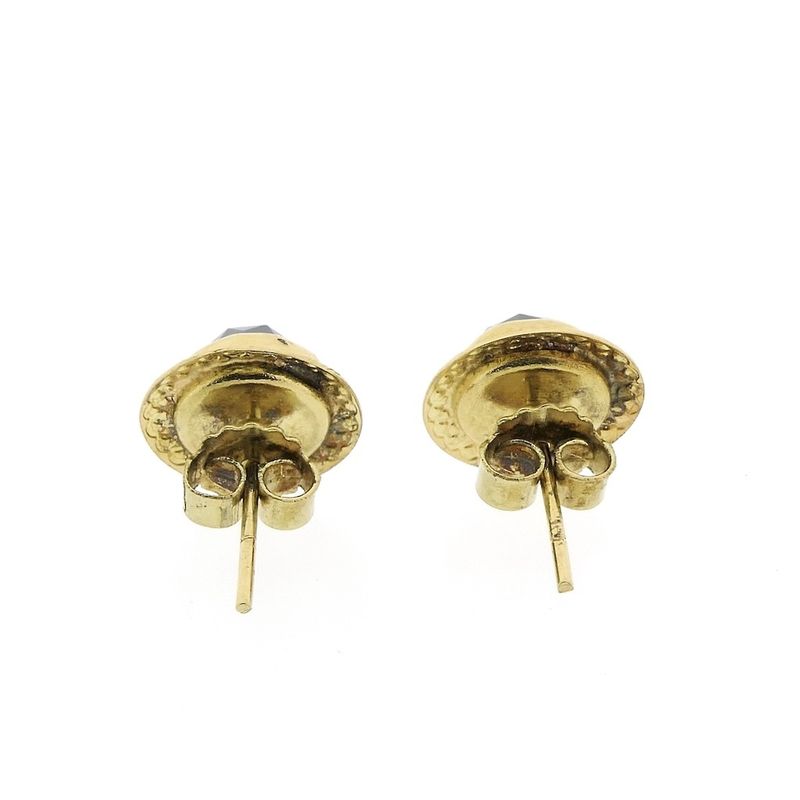 Image 6 of Vintage gold stud earrings with garnet