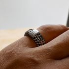 Afbeelding 11 van Zilveren Buddha to Buddha Chain Textuur Ring