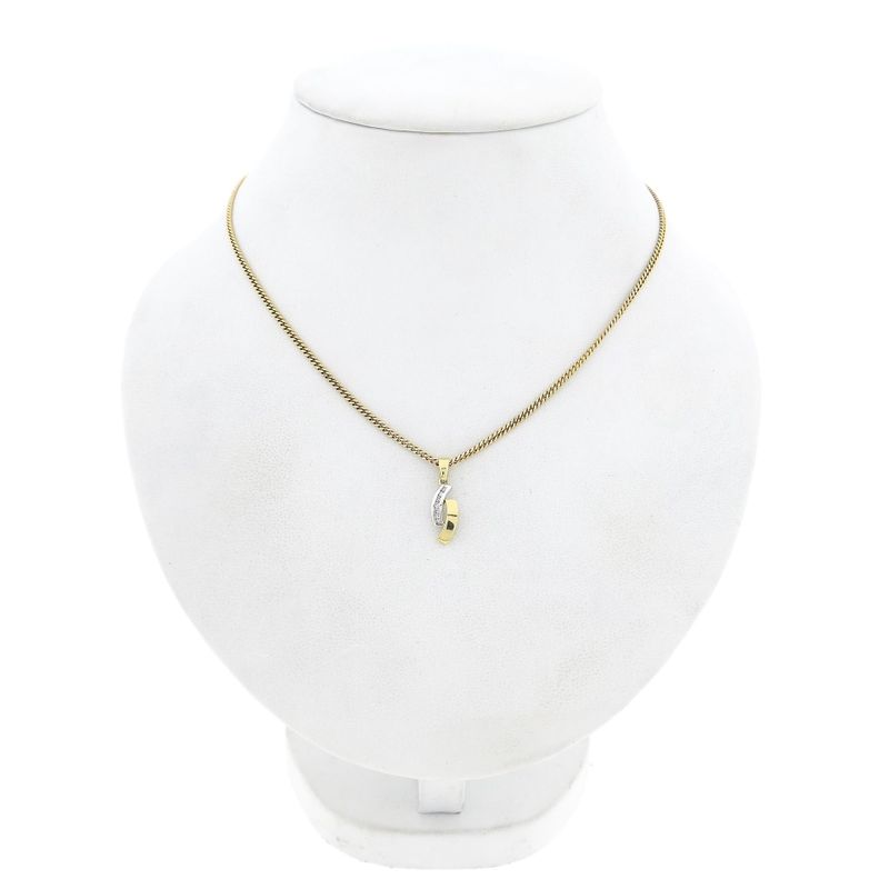 Image 4 of Zinzi Bicolor Gold Pendant; Diamond 0.03 ct.; 14 Karat