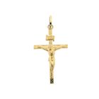 Image 1 of Gold pendant of a cross with corpus; INRI