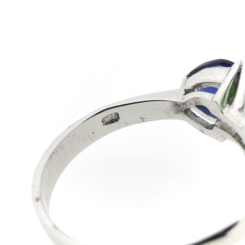 Image 6 of Silver ring with zirconia stones.