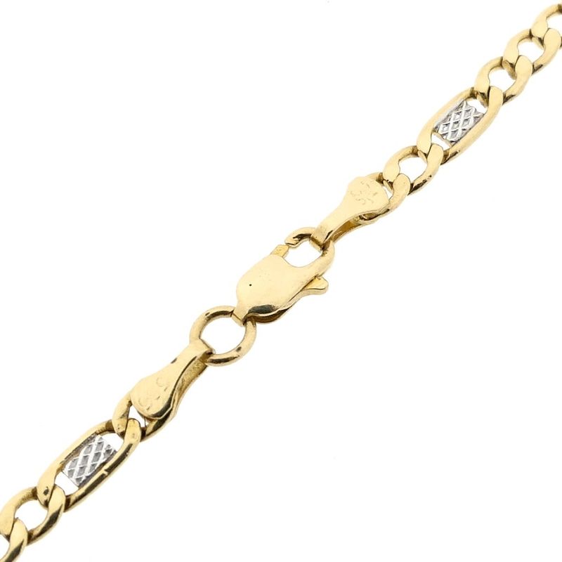 Image 7 of Two-tone gold Figaro link chain | 51.5 cm
