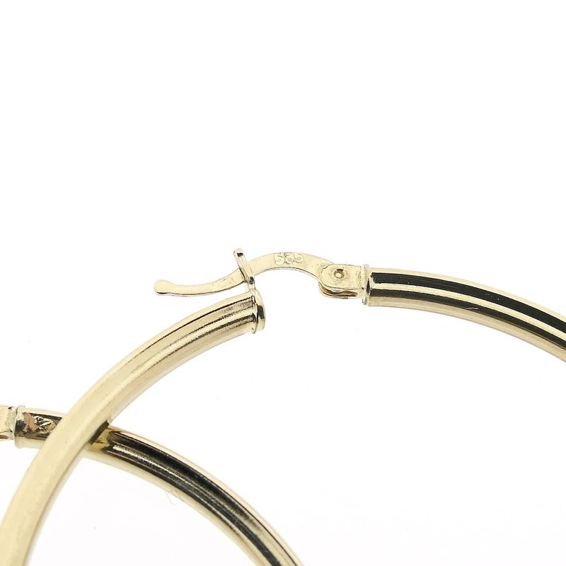 Image 5 of Gold earrings with zirconia; Ø 51.5 mm