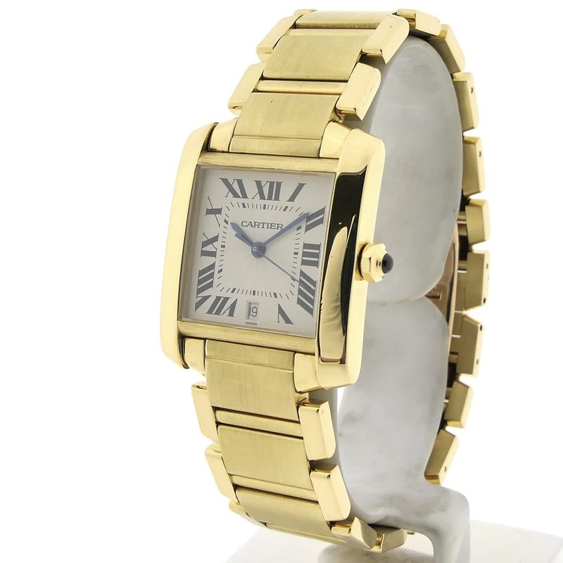 Image 2 of Cartier Tank Française 'Large' 1840; Automatic 18k gold watch