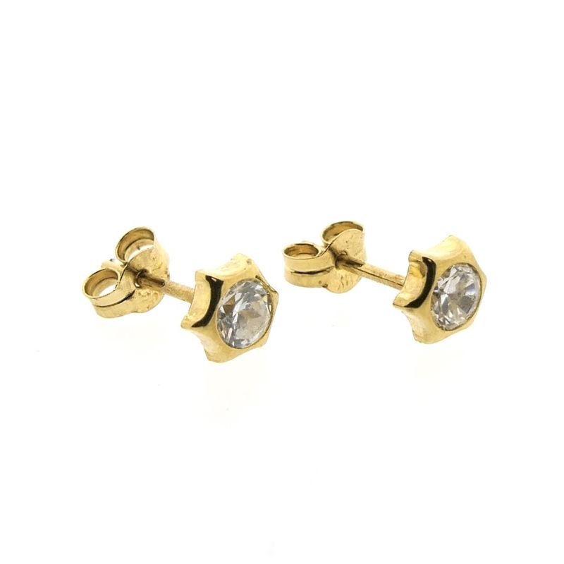 Image 4 of Gold stud earrings with zirconia