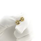 Image 10 of Gold stud earrings of a flower with diamond | 0.06 ct.