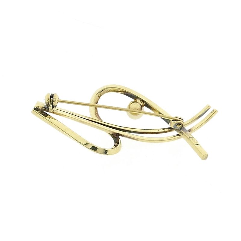 Image 6 of Vintage gold brooch with pearl