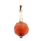 Image 1 of Vintage gold ball pendant with carnelian