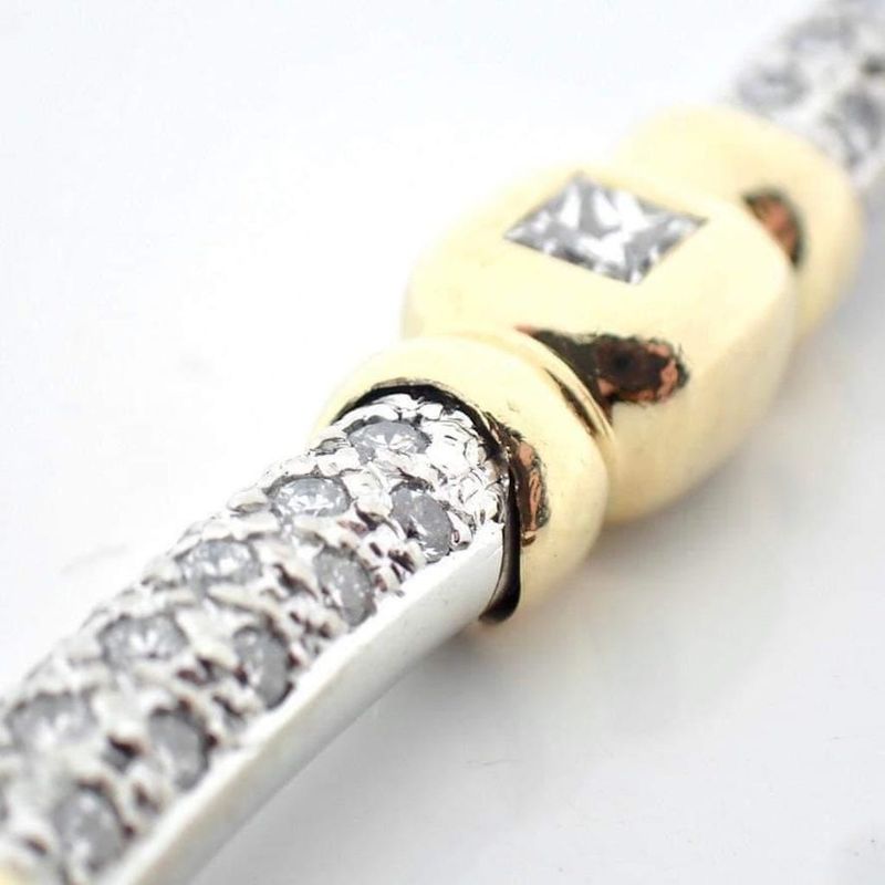 Image 10 of Two-tone gold fantasy link bracelet with diamonds; 2.85 ct.