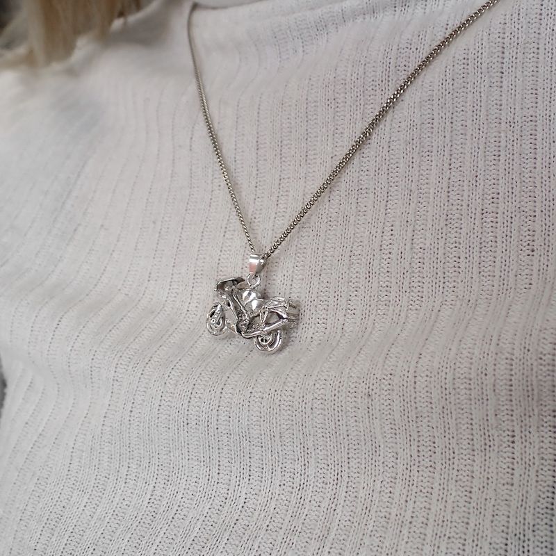 Image 3 of Silver pendant of a motorcycle