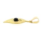 Afbeelding 10 van Gouden hanger van een blad met granaat