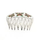 Image 1 of Vintage Silver Hair Comb with Butterflies
