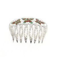 Vintage Silver Hair Comb with Butterflies