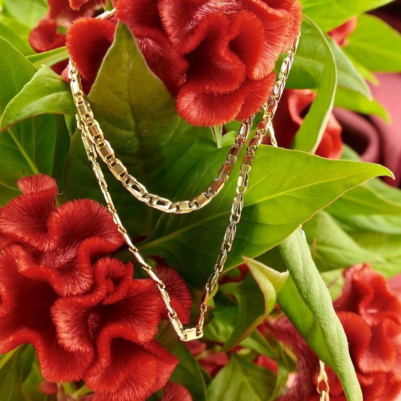 Image 6 of Two-tone gold closed Figaro link chain