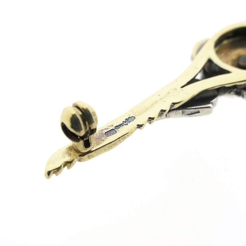 Image 7 of Victorian gold brooch with diamond; 0.27 ct.