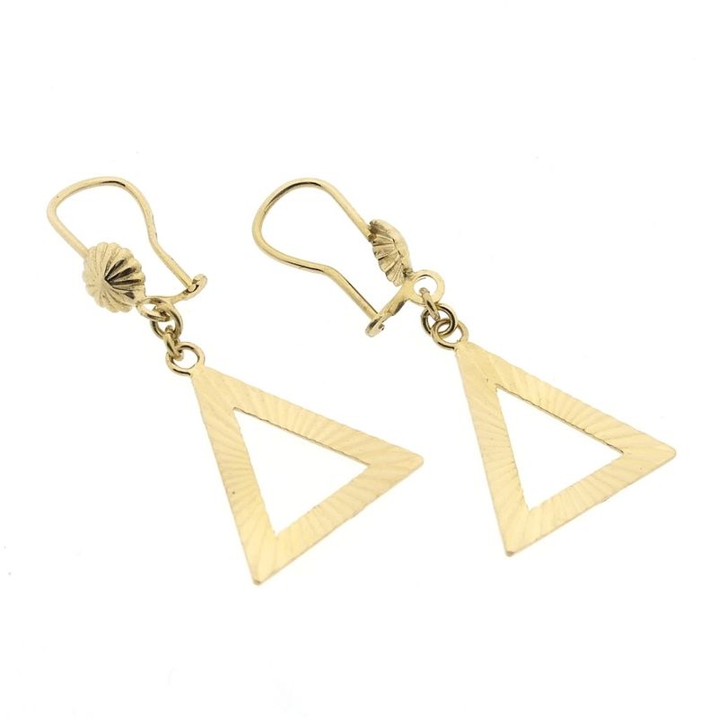 Image 3 of Gold triangular stud earrings