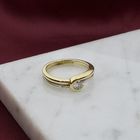 Image 7 of Two-tone gold ring with diamond; 0.22 ct.