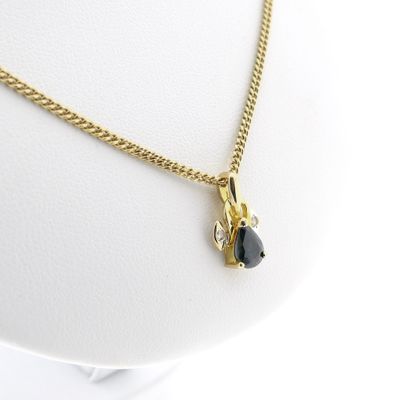 Image 2 of 18K sapphire and diamond pendant | 0.04 ct.