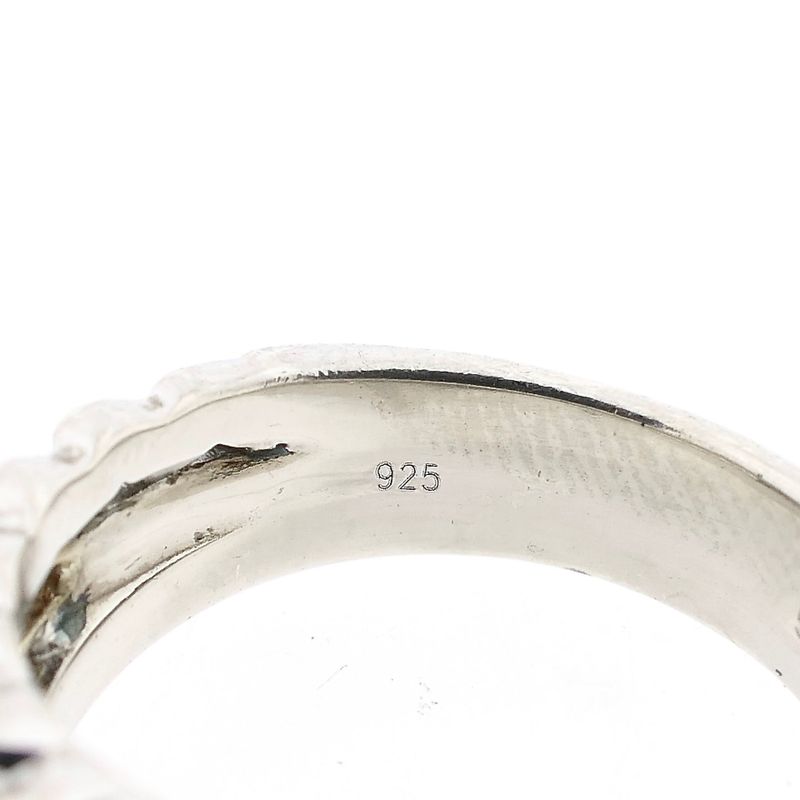 Image 6 of Bicolor Gold and Silver Ring with Zirconia; 14 Karat; Size 18