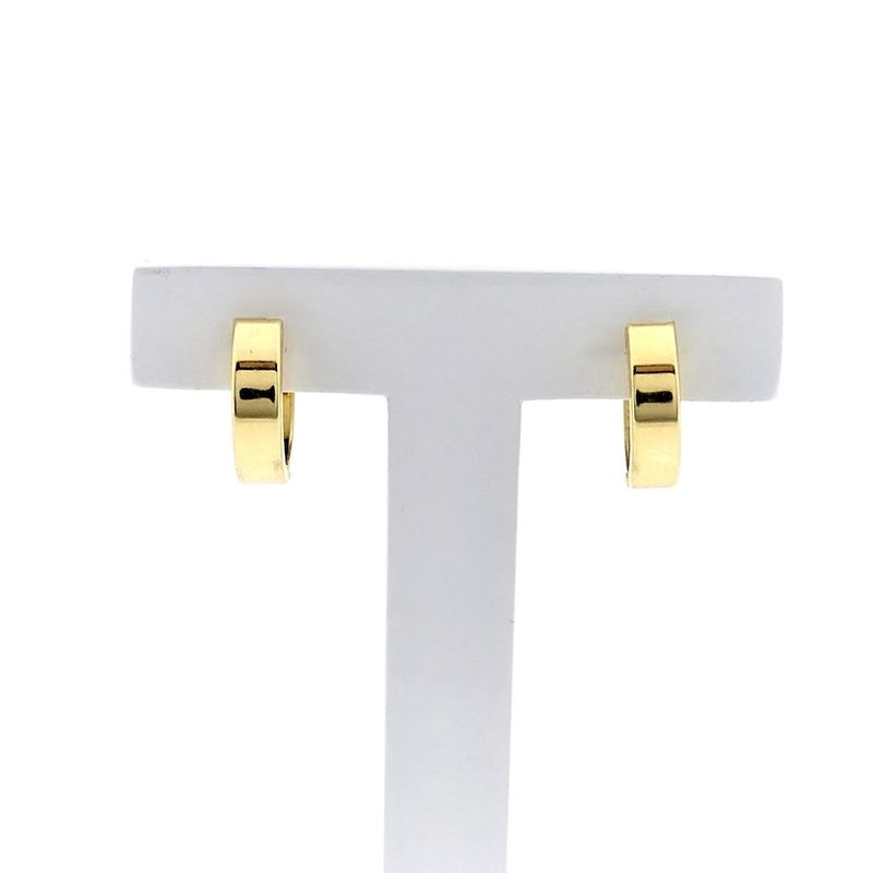 Image 3 of Gold hinged hoop earrings; Ø 14.5 mm