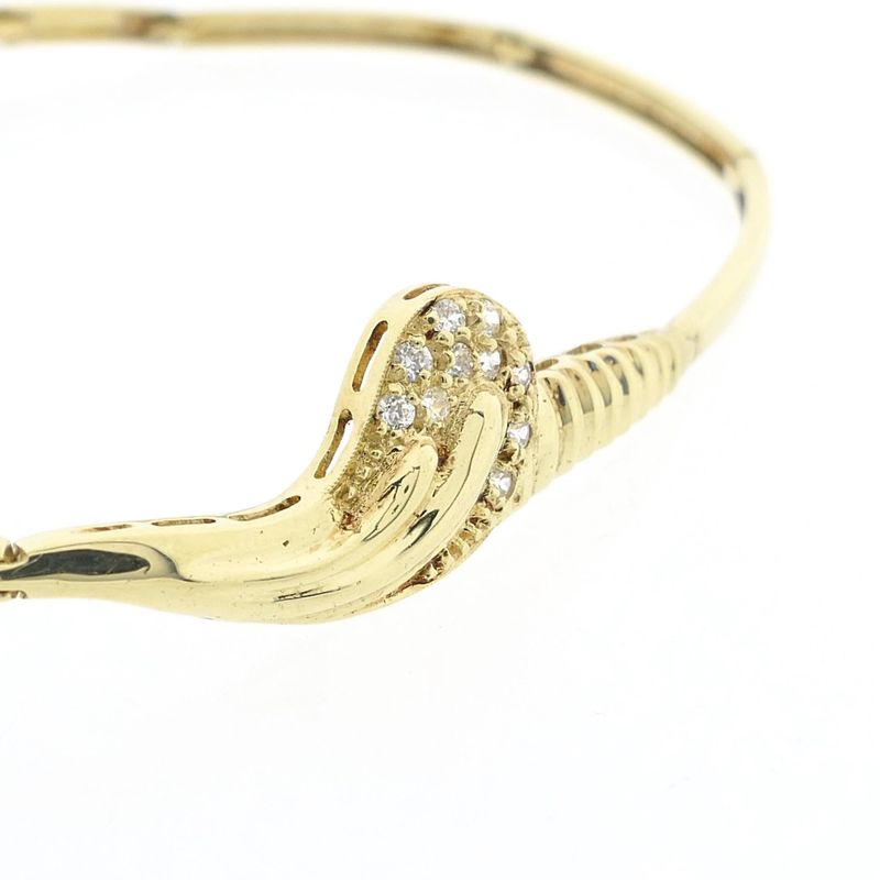 Image 3 of Gold bar link bracelet with zirconia