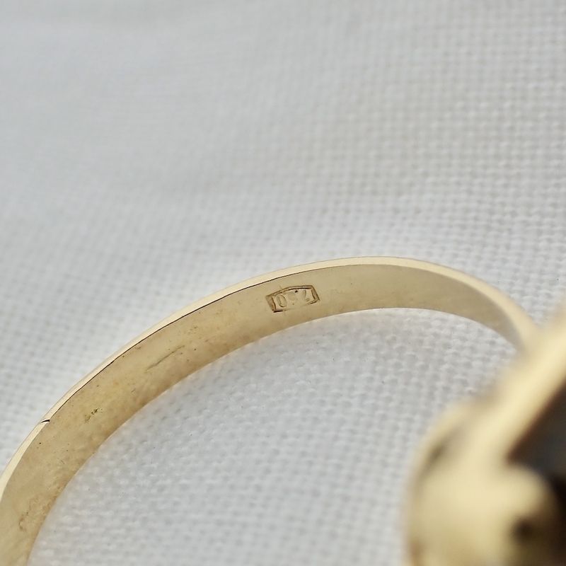 Image 8 of 18K Gold Ring with Smoky Quartz | Vintage