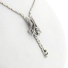 Afbeelding 7 van Witgouden ketting met vaste hanger; Saffier