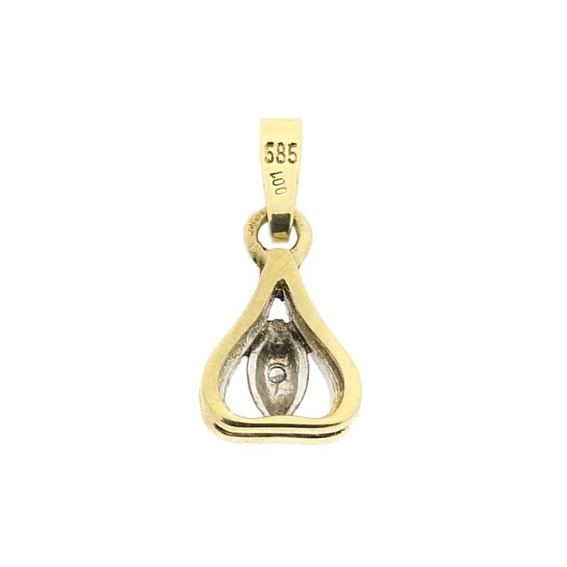Image 2 of Gold subtle pendant with diamond; 0.01 ct.
