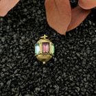 Image 2 of 18 ct. Gold Oriental pendant with colored zirconias
