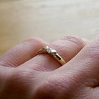 Image 7 of Two-tone gold ring with diamond; 0.07 ct.