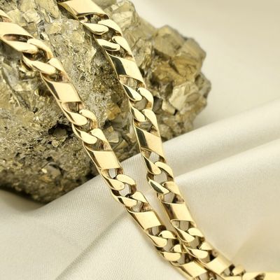 Image 2 of Gold fantasy/gourmet link necklace; Men | 52 cm