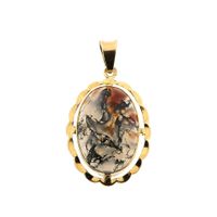 Gouden hanger met mosagaat