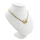 Afbeelding 3 van Bicolor gouden fantasieschakel collier met saffier | 44 cm
