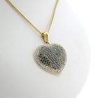 Image 10 of Gold heart pendant with blue moissanite and diamonds; approx. 2.31 ct.
