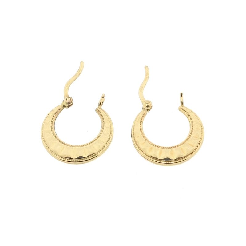Image 6 of Vintage gold embellished hoop earrings | Ø 16.0 mm