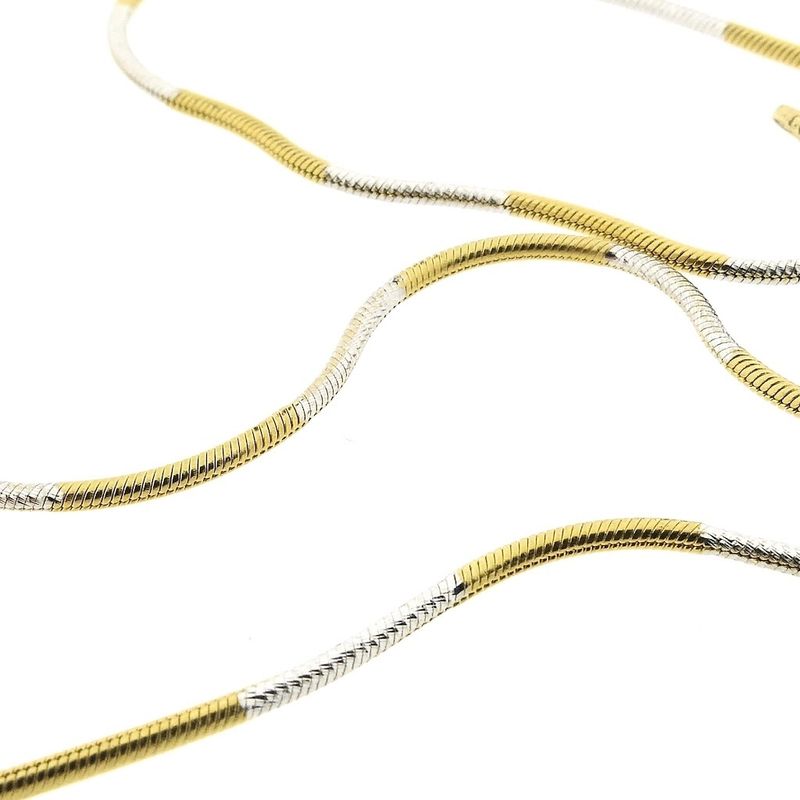 Image 3 of Two-tone gold snake link chain
