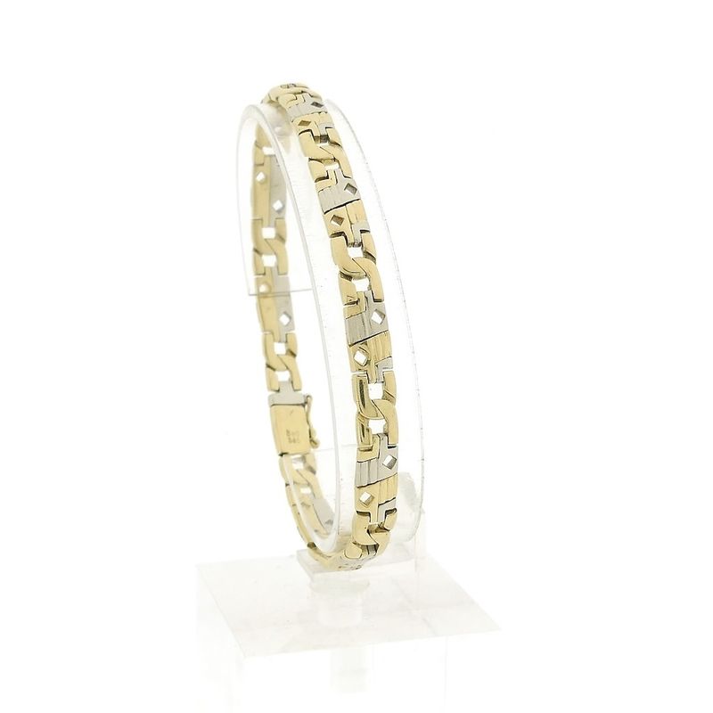 Image 1 of Two-tone gold magnum fantasy link bracelet | 21.5 cm