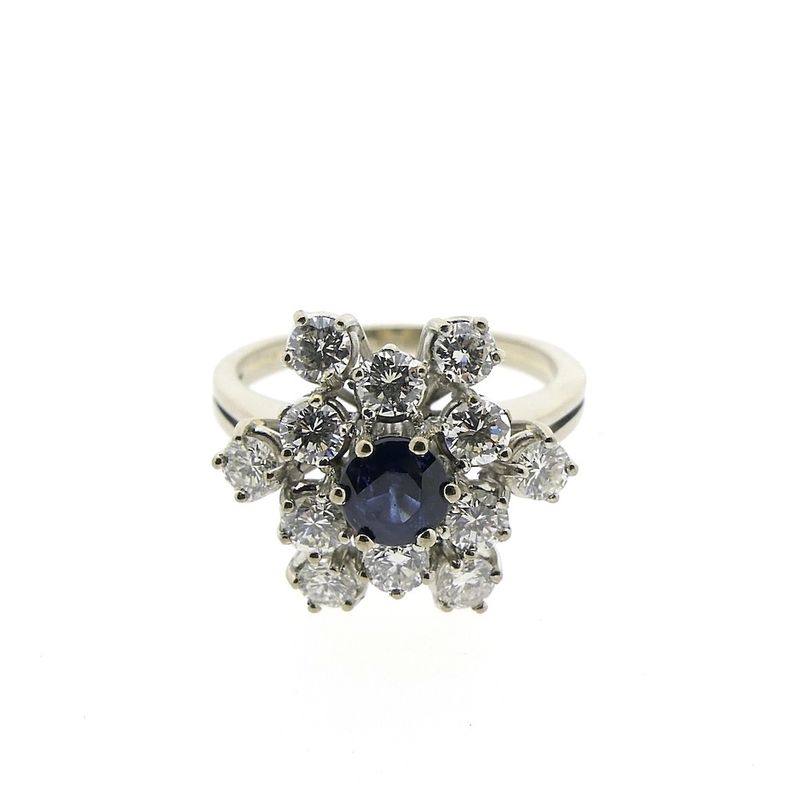 Image 4 of Exclusive white gold cocktail ring with sapphire and diamond | 1.92 ct.
