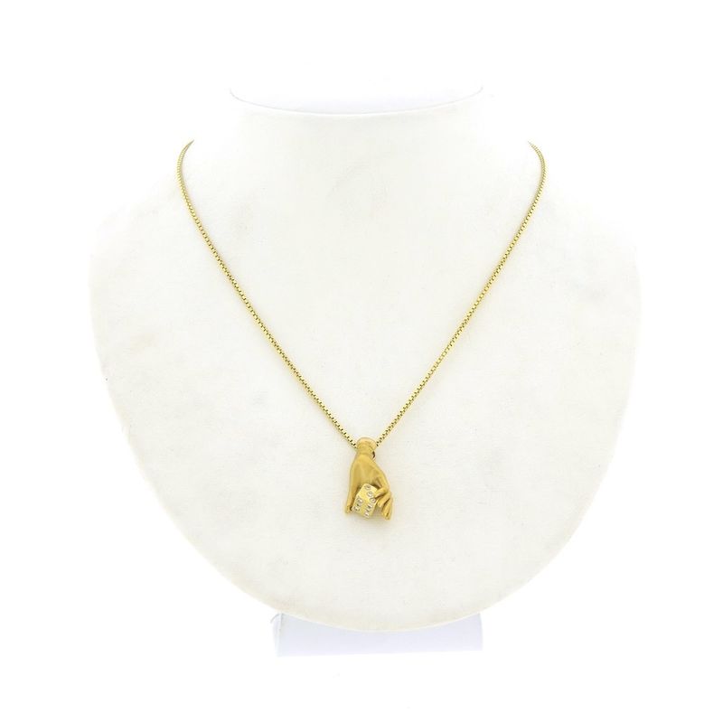 Image 8 of Carrera y Carrera vintage gold pendant with diamonds; 0.20 ct.