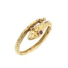 Image 1 of Gold ring; snake with ruby