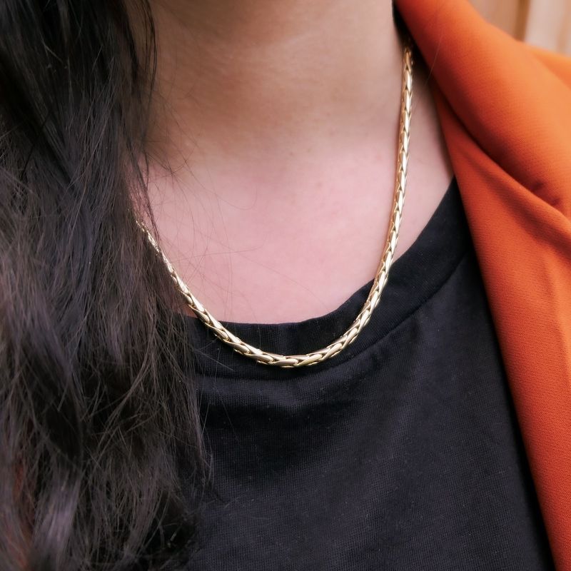 Image 4 of Vintage gold cardano link necklace