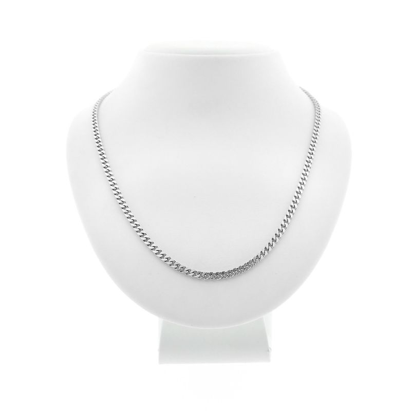 Image 8 of Silver flat gourmet link chain | 51 cm